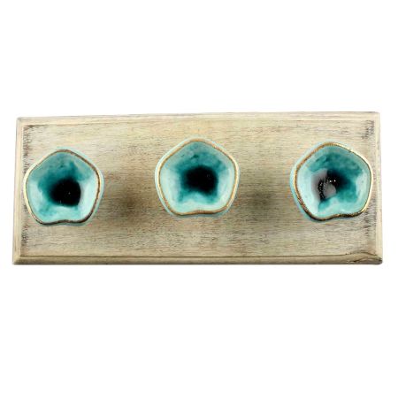 Sea Green Ceramic Wooden Hook
